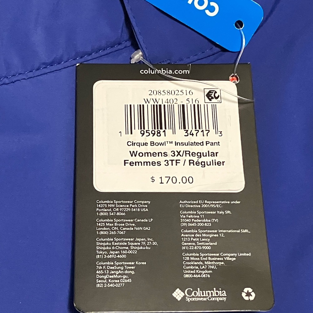 Columbia Women’s Titanium Cirque Bowl Insulated Pant w/Omni Tech NWT Plus 3X - Picture 4 of 11